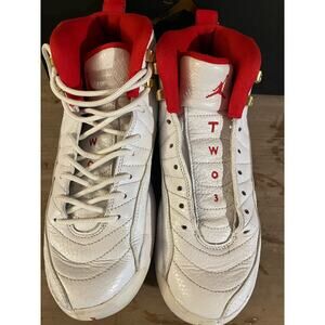 Nike Air Jordan’s TWO 3 white and red sneakers size 6.5Y